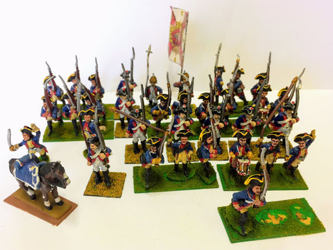 Napoleonic French Infantry Army x 33- 28mm - PAINTED - CP@