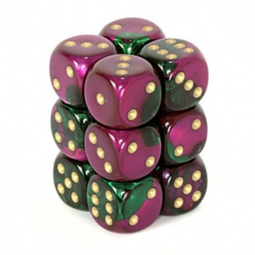 Chessex - 26634 - Green-Purple w/gold - Dice Block (16mm)