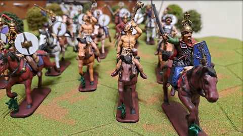 GALLIC WARRIORS CAVALRY PUNIC WARS - 1:32 - PAINTED  (SET21)