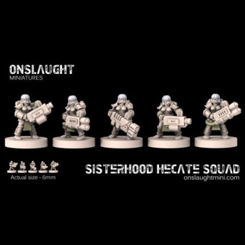 Onslaught Miniatures - Sisterhood Hecate Squad - 6mm