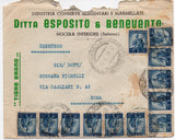 Francobolli da 5 Lire x12 pezzi - Serie Democratica - Su busta