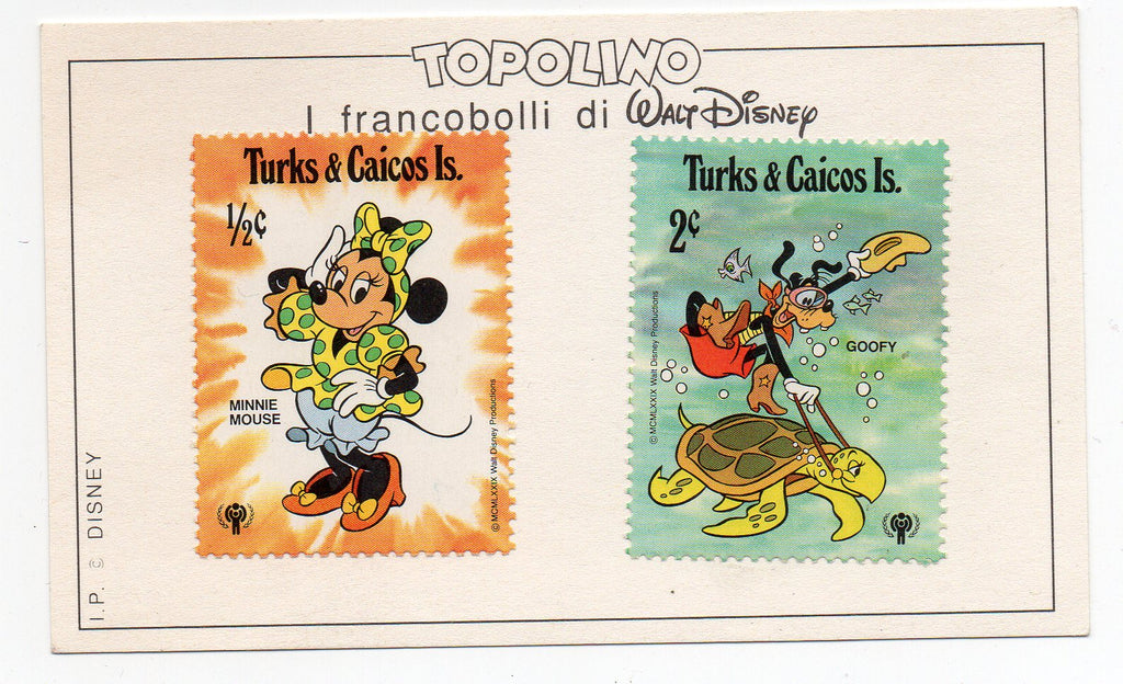 Francobolli di Walt Disney (Turks & Caicos Is.) Allegato a Topolino