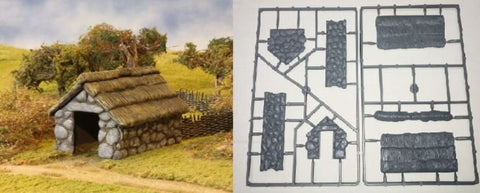 Renedra - RNST - Stone/Thatched Outbuilding - 28mm