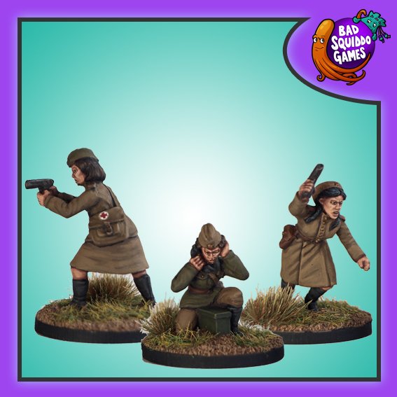 Soviet Command (Medic, Officer, Radio) - 28mm - Bad Squiddo Games - FZ001 - @