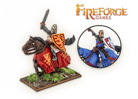 Fireforge Games - DVCH04 - Lion/Fleur de Lis - Leader on Barded Horse - 28mm