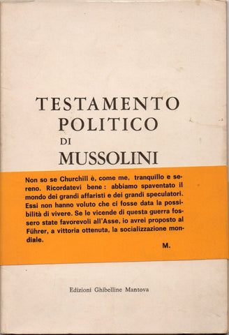 Testamento politico di Mussolini - Libri - @