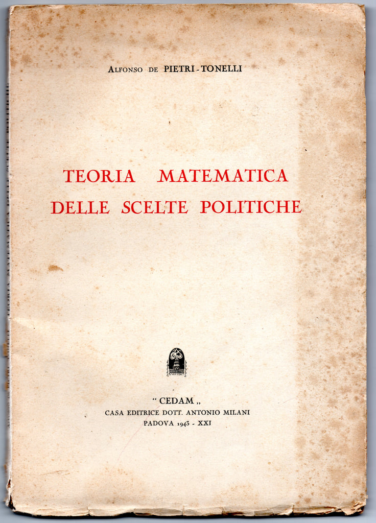 Libri - Teoria matematica delle scelte politiche
