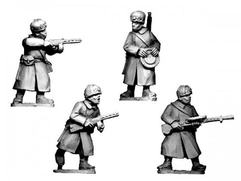 World War II > Russians  WWR044 - Russian Infantry SMGs & LMGs in Fur Hats