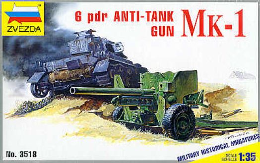 Zvezda - 3518 - 6pdr anti tank gun Mk.1 - 1:35