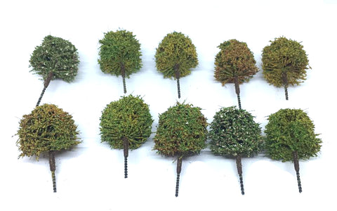 Trees mixed colours x 10 (38mm height) - K&M - DX38 - @
