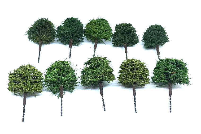 Green Trees x 10 (Height 38mm) - K&M - DG38 - @