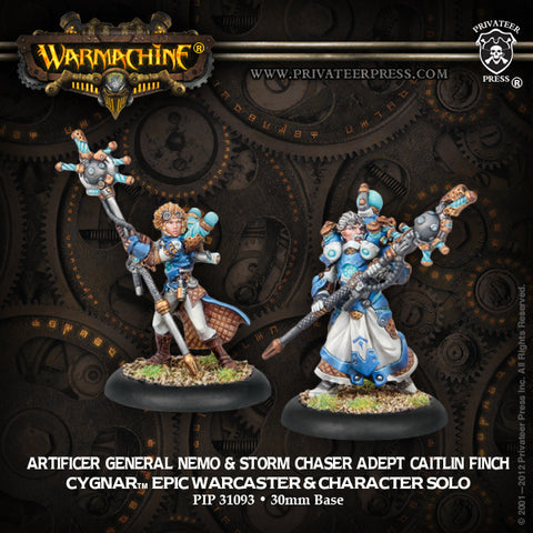 Artificer general Nemo & storm Chaser adept caitlin Finch - Warmachine - 28mm