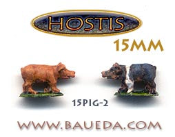 Baueda - Domestic pigs (6 pigs) - 15mm