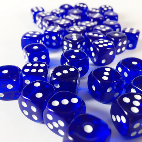 Chessex - 23806 - Blue w/white - d6 dice block (12mm)