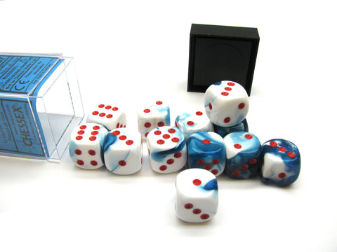Chessex - 26657 - Gemini Polyhedral Astral blue-White/Red - 16mm