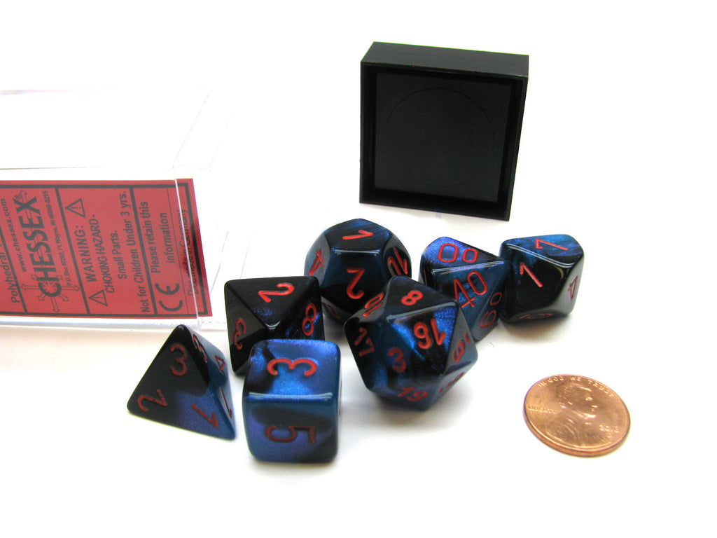 Chessex - 26458 - Gemini - Polyhedral black-starlight w/red