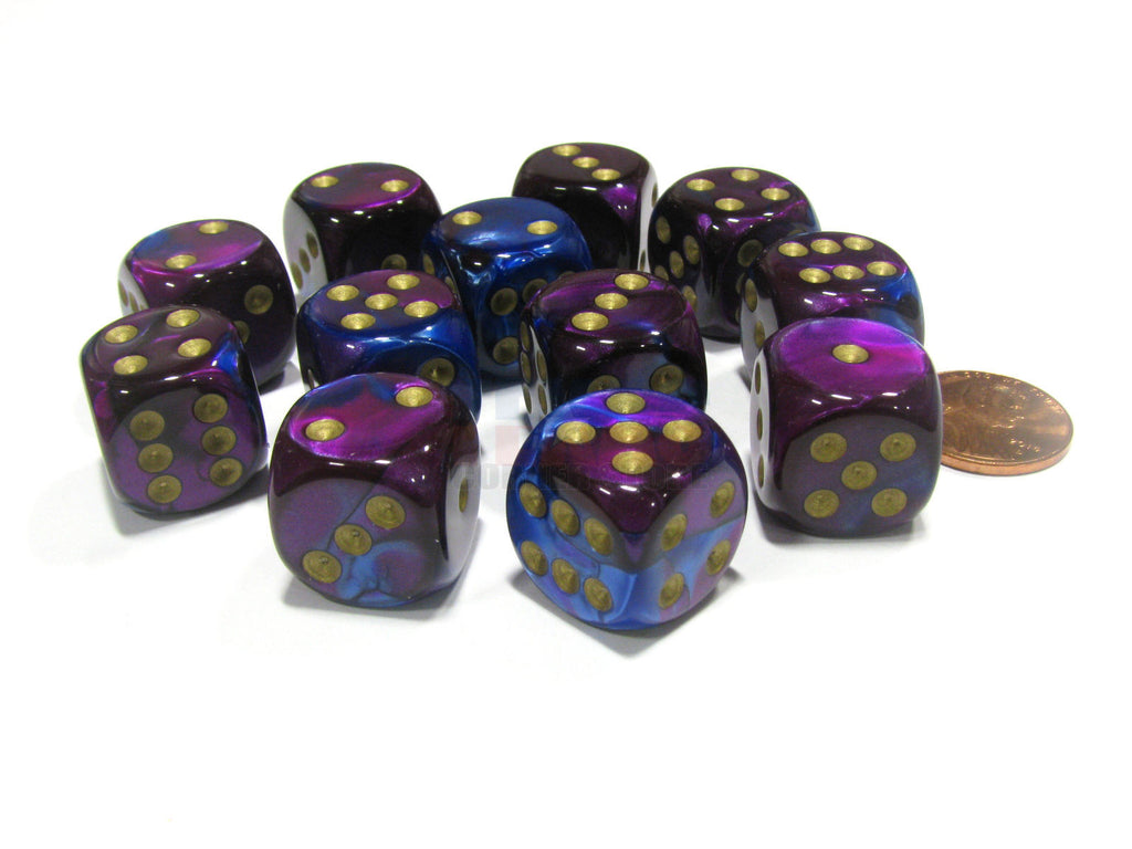 Chessex - 26628 - Blue-Purple w/gold - Dice Block (16mm)