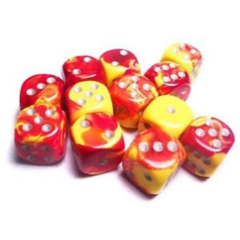 Chessex - 26650 - Red-Yellow w/silver - Dice Block (16mm)