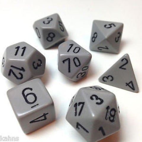 Chessex - 25410 - Grey Green w/black - Polyhedral 7 die set