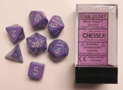 Chessex - 25347 - Silver Tetra - Polyhedral 7 die set