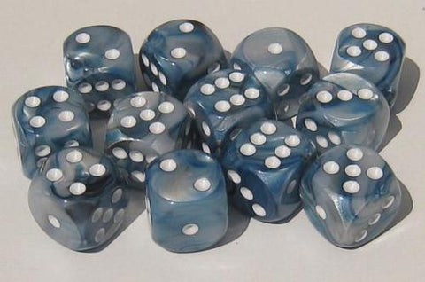 Chessex - 27690 - Lustrous Slate w/white - Dice Block (16mm)