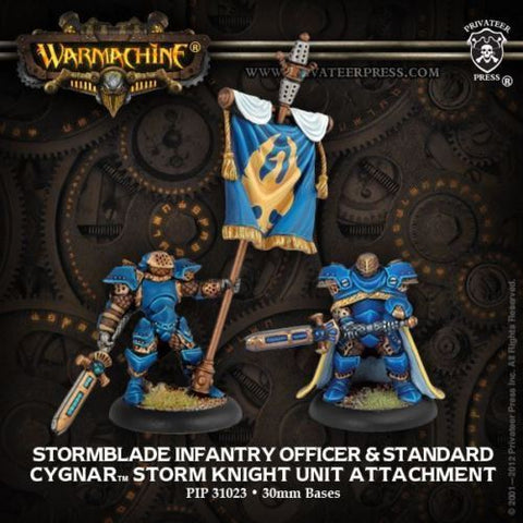 Storm Blade Lieutenant & standard Cygnar unit attachment - Warmachine - 28mm