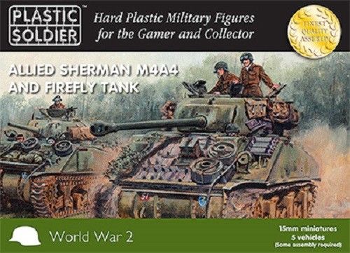 Allied Sherman M4A4 and firefly tank - 15mm - Plastic Soldier - WW2V15011 - @