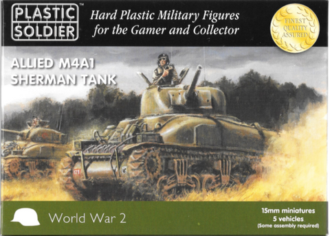 Allied M4A1 Sherman tank - 15mm - Plastic Soldier - WW2V15004
