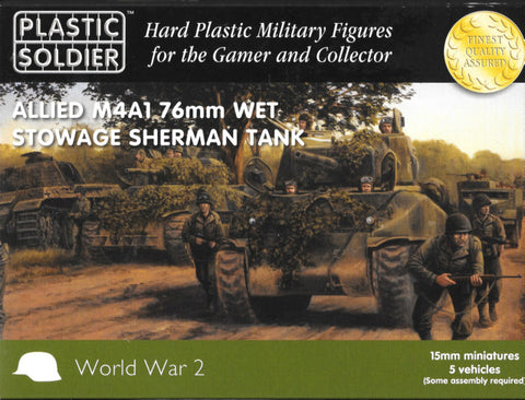 Allied M4A1 76mm Wet stowage Sherman tank - 15mm - Plastic Soldier - WW2V15008