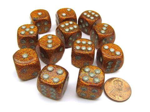 Chessex - 27703 - Glitter Polyhedral - Gold/Silver - 16mm