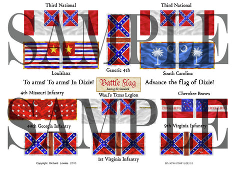 Confederate Flag - Third National Flag (American Civil War) - 20mm