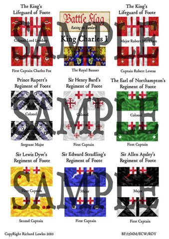 King Charles I (English Civil War) - 15mm - Battle Flag - @