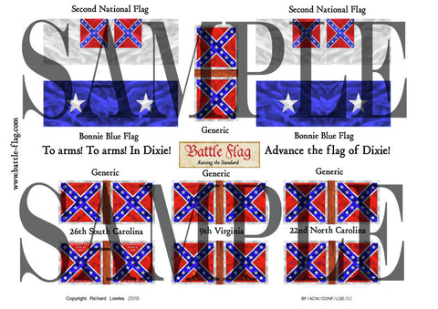 Confederate Flag - Second National Flag (half-burned flag)(American Civil War) - 15mm