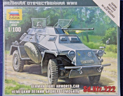 German Light Armored Car Sd.kfz.222 - 1:100 - Zvezda - 6157 - @