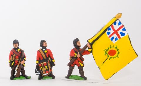 Command: Officer, Standard Bearer & Drummer in Campaign Dress - 15mm - Essex