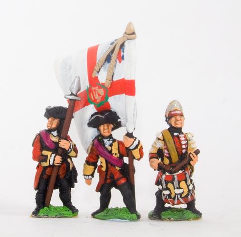 Command: Officer, Standard Bearer & Drummer - 15mm - Essex - SYBR5