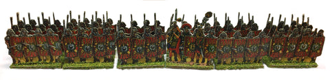 Roman Legion Red Shield with Signifer (28mm) x 6 stand - Paper Soldiers - @