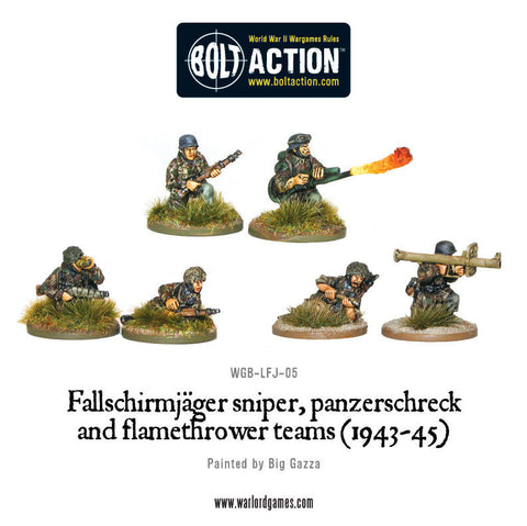 Warlord Games WGB-LFJ-05 - Fallschirmjager Panzerschrek, sniper and flamethrower